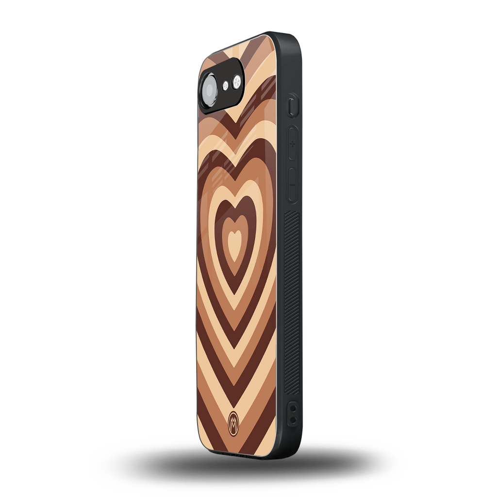 y2k brown hearts aesthetic back phone cover | glass case for iphone 16e