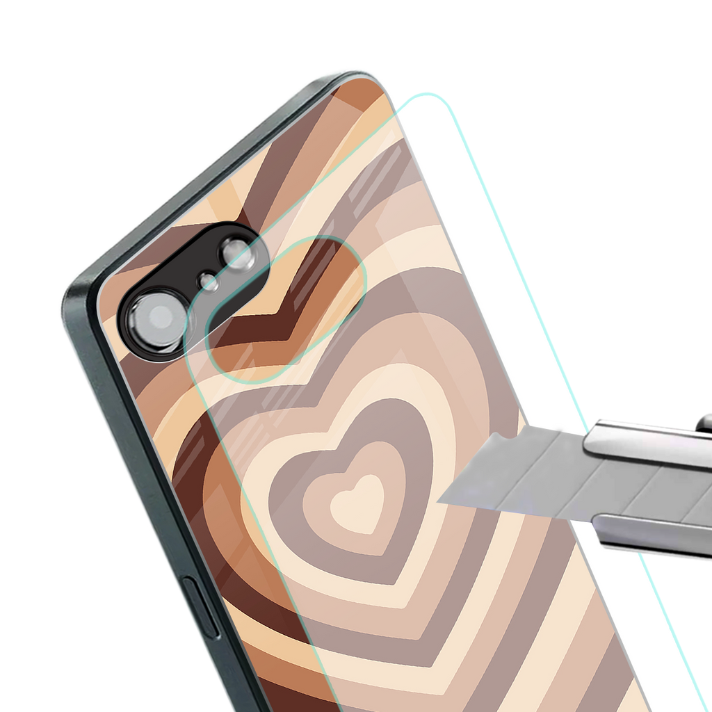 y2k brown hearts aesthetic back phone cover | glass case for iphone 16e