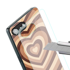y2k brown hearts aesthetic back phone cover | glass case for iphone 16e