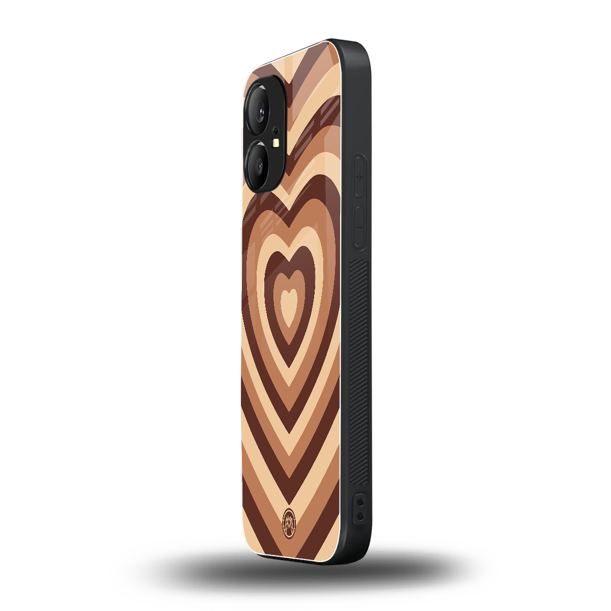 y2k brown hearts aesthetic back phone cover | glass case for nothing phone 1