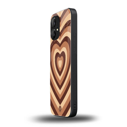 y2k brown hearts aesthetic back phone cover | glass case for nothing phone 1