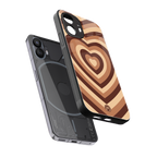 y2k brown hearts aesthetic back phone cover | glass case for nothing phone 2