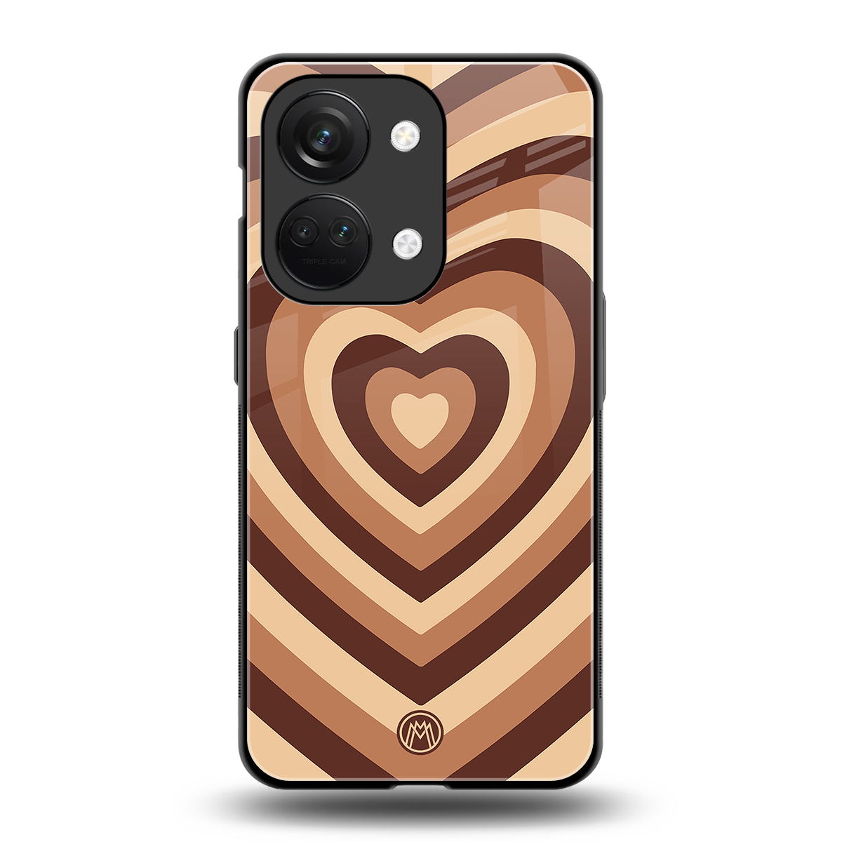 y2k brown hearts aesthetic back phone cover | glass case for oneplus nord 3
