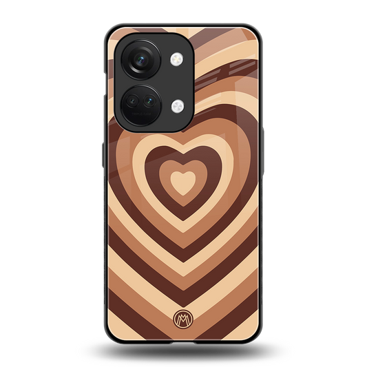 y2k brown hearts aesthetic back phone cover | glass case for oneplus nord 3