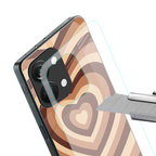 y2k brown hearts aesthetic back phone cover | glass case for oneplus nord 3