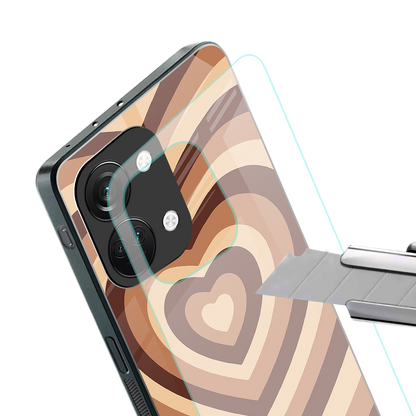 y2k brown hearts aesthetic back phone cover | glass case for oneplus nord 3