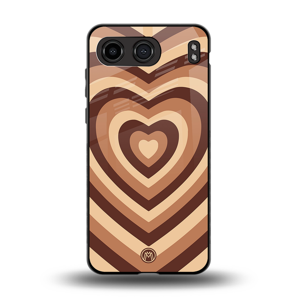 y2k brown hearts aesthetic back phone cover | glass case for oneplus nord 4