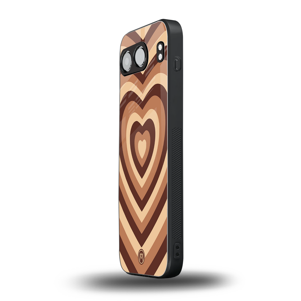 y2k brown hearts aesthetic back phone cover | glass case for oneplus nord 4