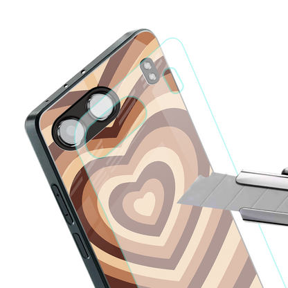 y2k brown hearts aesthetic back phone cover | glass case for oneplus nord 4