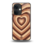 y2k brown hearts aesthetic back phone cover | glass case for oneplus nord ce 3