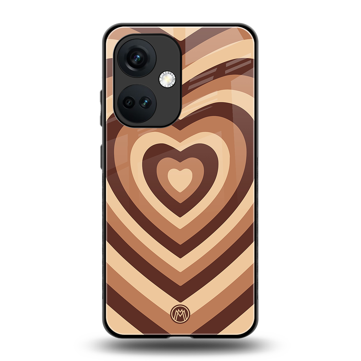 y2k brown hearts aesthetic back phone cover | glass case for oneplus nord ce 3