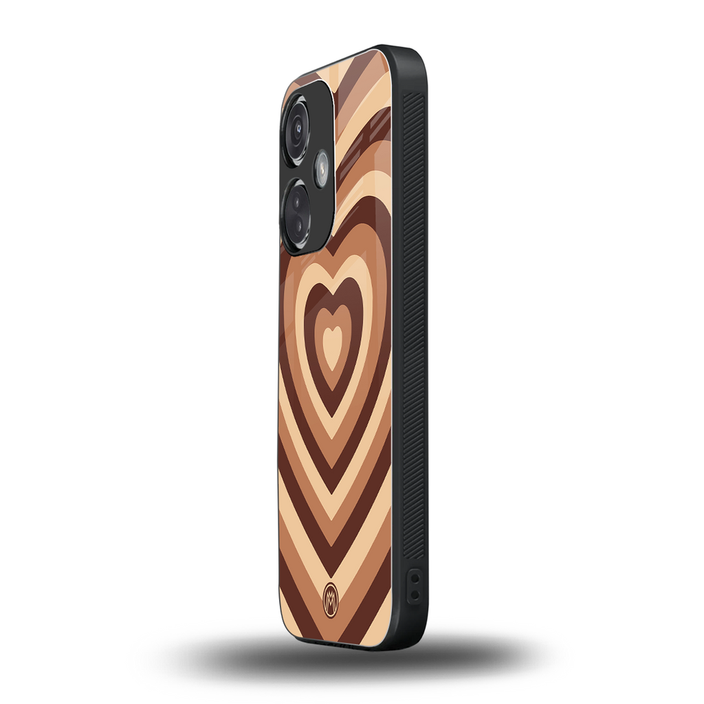 y2k brown hearts aesthetic back phone cover | glass case for oneplus nord ce 3
