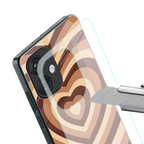 y2k brown hearts aesthetic back phone cover | glass case for oneplus nord ce 3