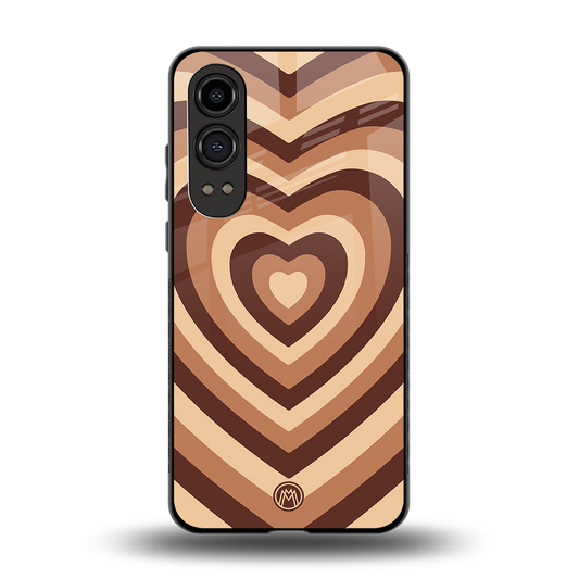 y2k brown hearts aesthetic back phone cover | glass case for oneplus nord ce 4 lite