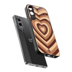 y2k brown hearts aesthetic back phone cover | glass case for oneplus nord ce 4 lite