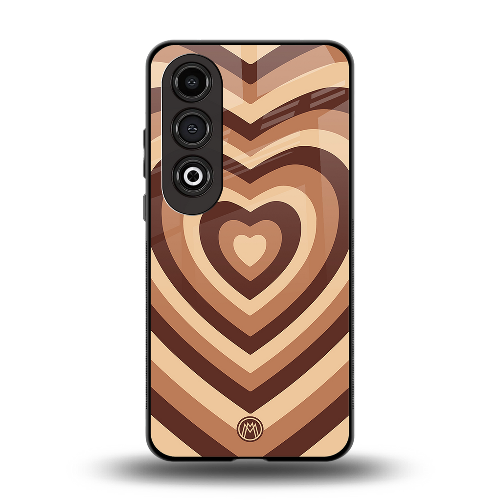 y2k brown hearts aesthetic back phone cover | glass case for oneplus nord ce 4