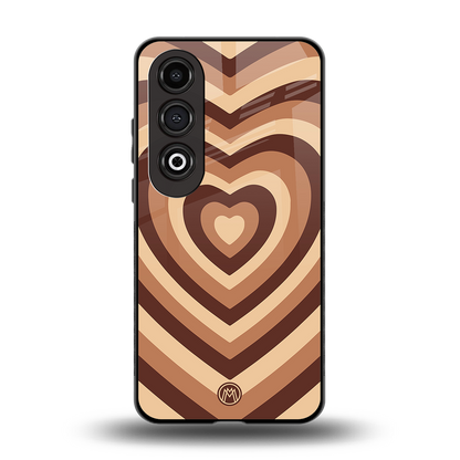 y2k brown hearts aesthetic back phone cover | glass case for oneplus nord ce 4