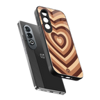 y2k brown hearts aesthetic back phone cover | glass case for oneplus nord ce 4