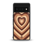 y2k brown hearts aesthetic back phone cover | glass case for google pixel 6 pro