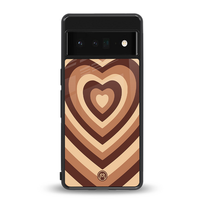 y2k brown hearts aesthetic back phone cover | glass case for google pixel 6 pro