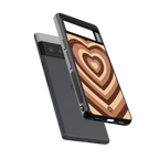 y2k brown hearts aesthetic back phone cover | glass case for google pixel 6 pro