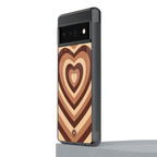 y2k brown hearts aesthetic back phone cover | glass case for google pixel 6 pro