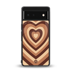 y2k brown hearts aesthetic back phone cover | glass case for google pixel 6