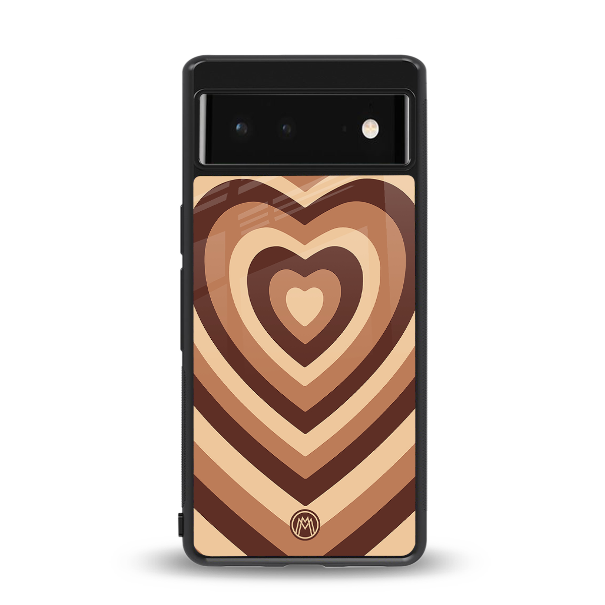 y2k brown hearts aesthetic back phone cover | glass case for google pixel 6