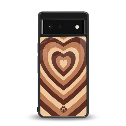 y2k brown hearts aesthetic back phone cover | glass case for Google Pixel 6A