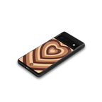 y2k brown hearts aesthetic back phone cover | glass case for Google Pixel 6A