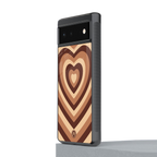 y2k brown hearts aesthetic back phone cover | glass case for Google Pixel 6A