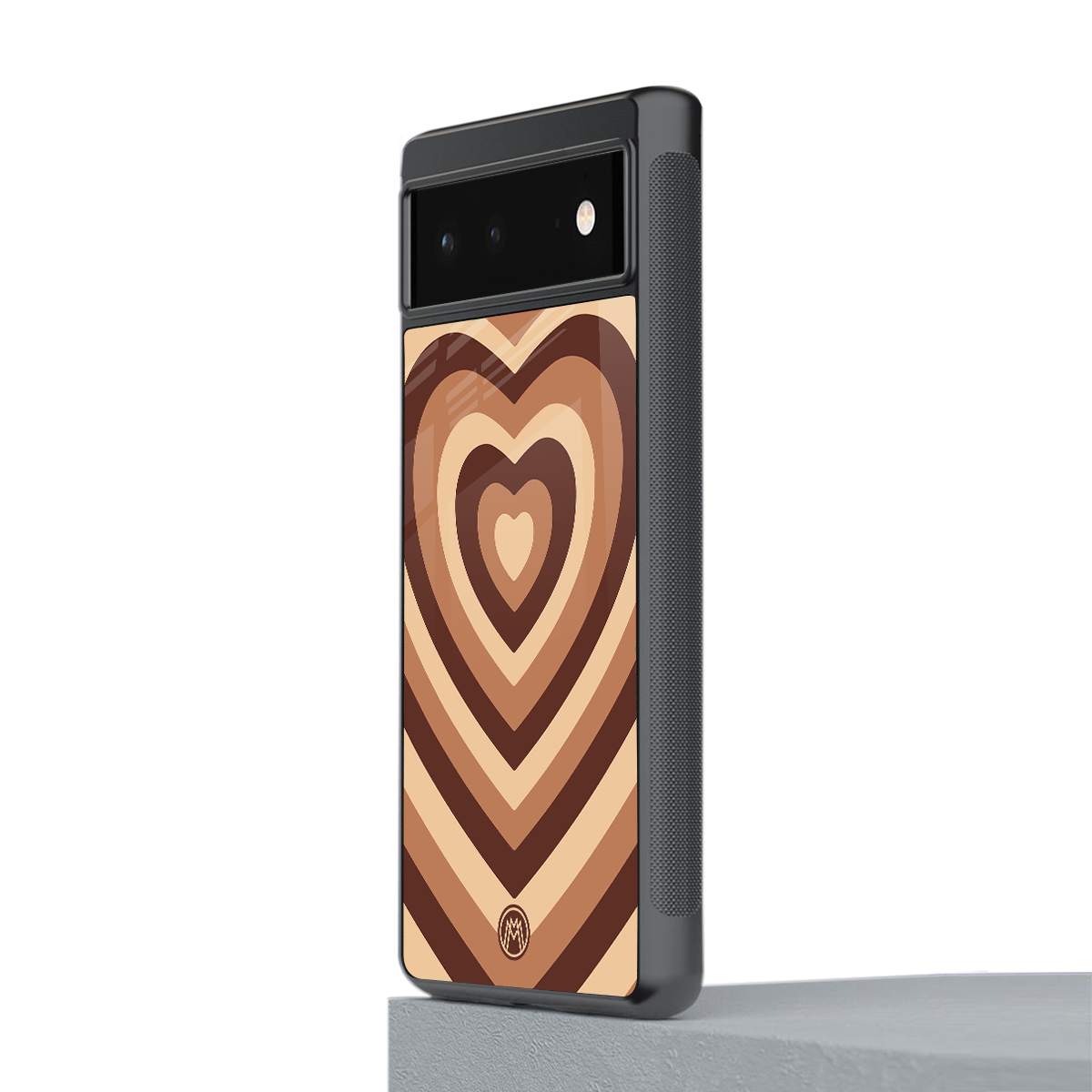 y2k brown hearts aesthetic back phone cover | glass case for Google Pixel 6A