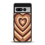 y2k brown hearts aesthetic back phone cover | glass case for google pixel 7 pro