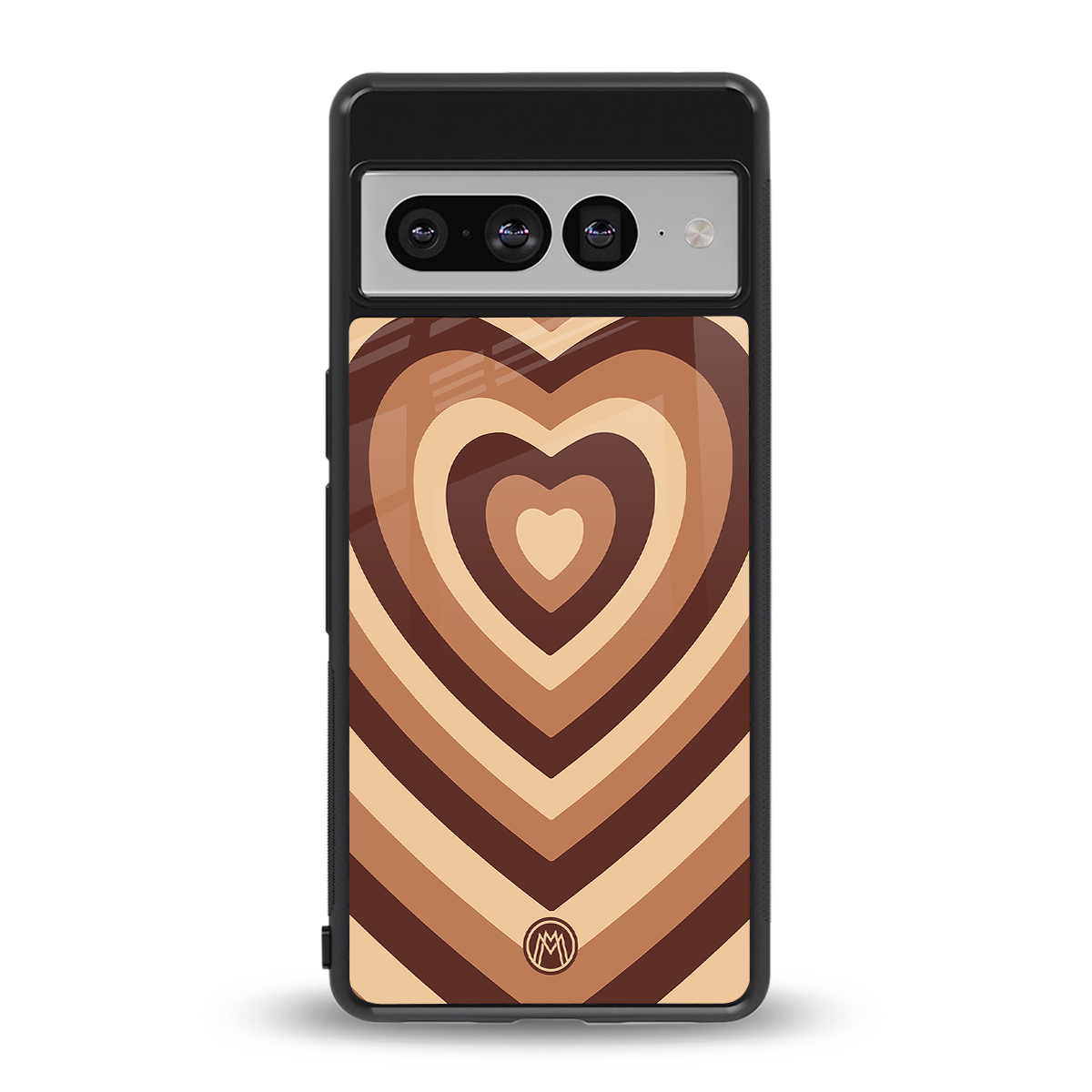 y2k brown hearts aesthetic back phone cover | glass case for google pixel 7 pro