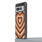 y2k brown hearts aesthetic back phone cover | glass case for google pixel 7 pro