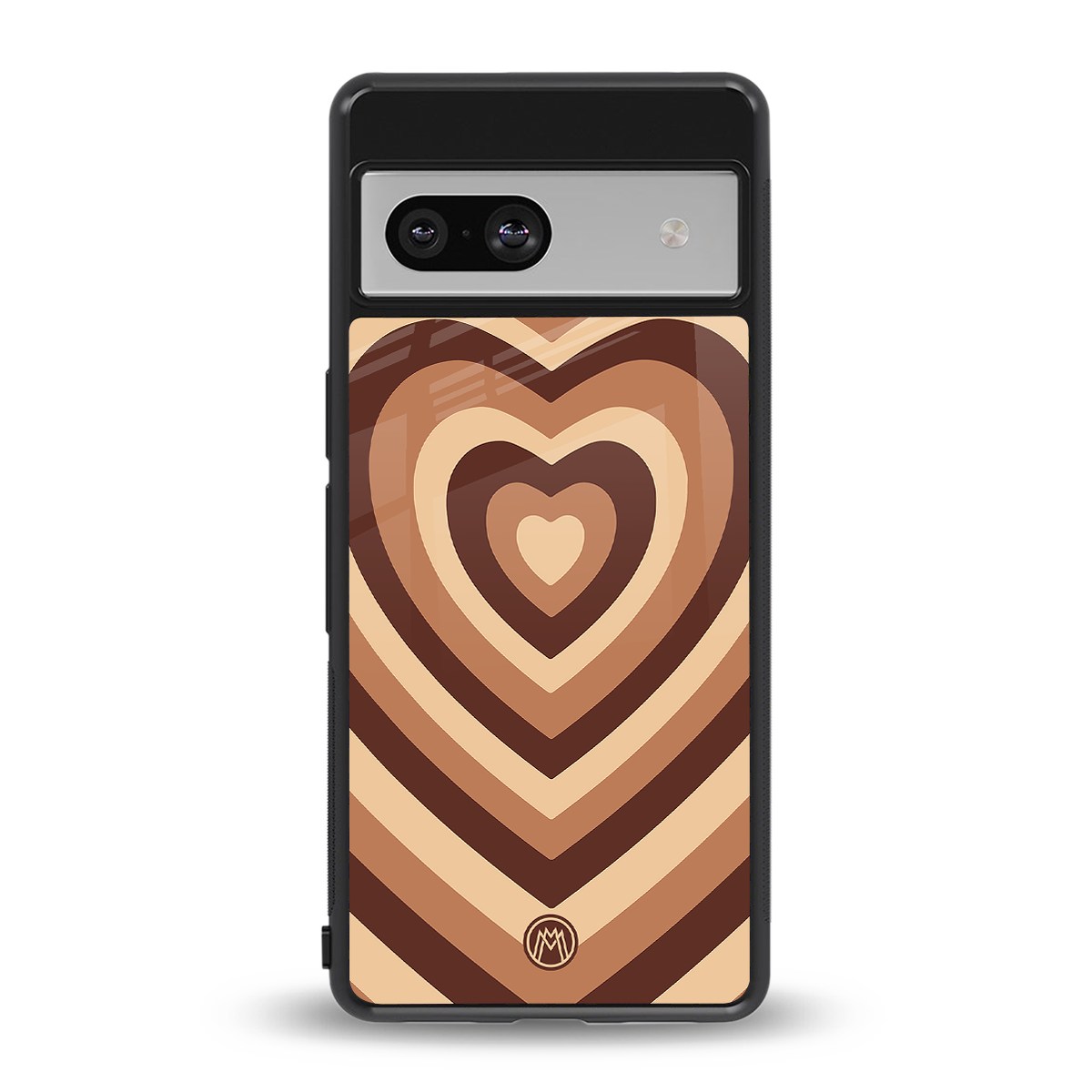 y2k brown hearts aesthetic back phone cover | glass case for Google Pixel 7