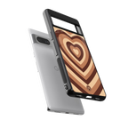 y2k brown hearts aesthetic back phone cover | glass case for Google Pixel 7