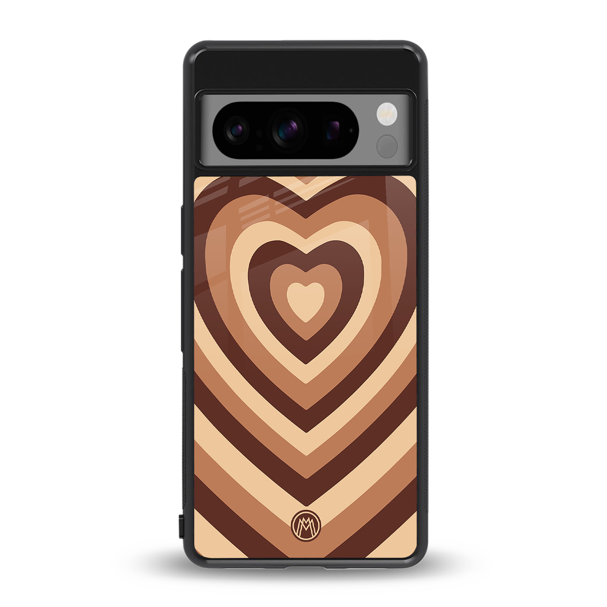 y2k brown hearts aesthetic back phone cover | glass case for google pixel 8 pro