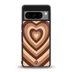 y2k brown hearts aesthetic back phone cover | glass case for google pixel 8 pro