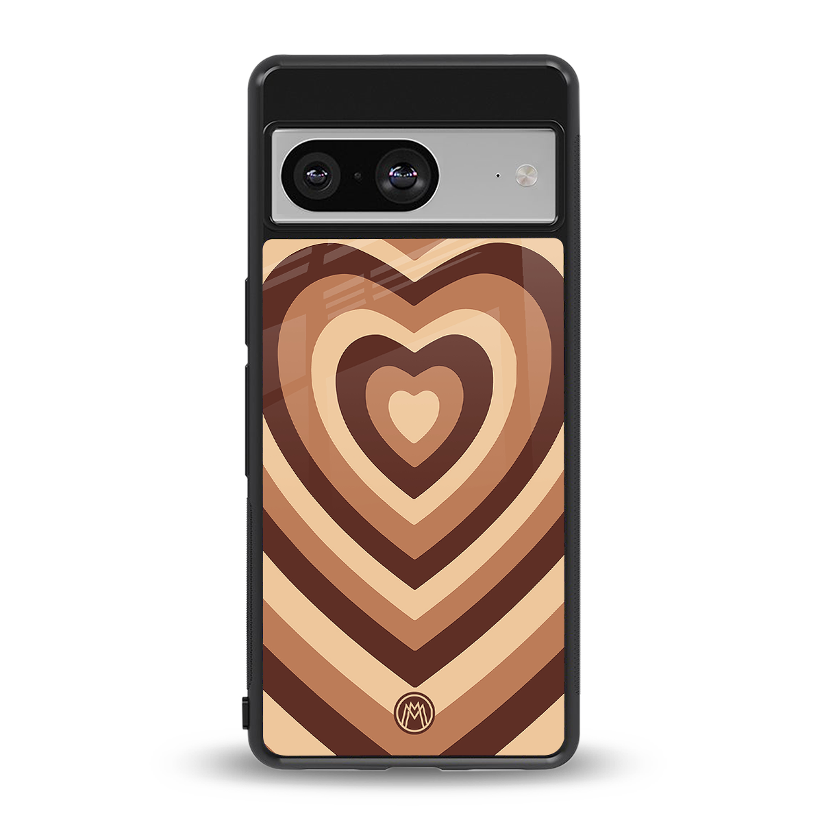 y2k brown hearts aesthetic back phone cover | glass case for Google Pixel 8