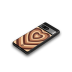 y2k brown hearts aesthetic back phone cover | glass case for Google Pixel 8