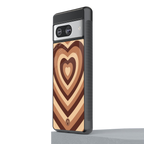 y2k brown hearts aesthetic back phone cover | glass case for Google Pixel 8