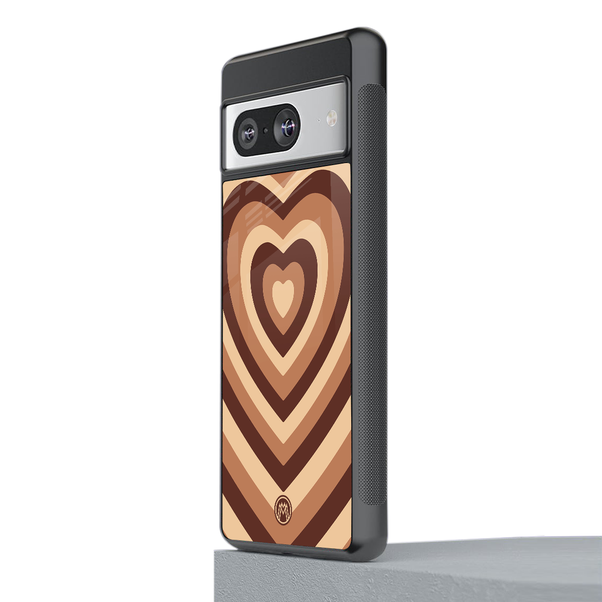 y2k brown hearts aesthetic back phone cover | glass case for Google Pixel 8