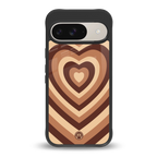 y2k brown hearts aesthetic back phone cover | glass case for google pixel 9