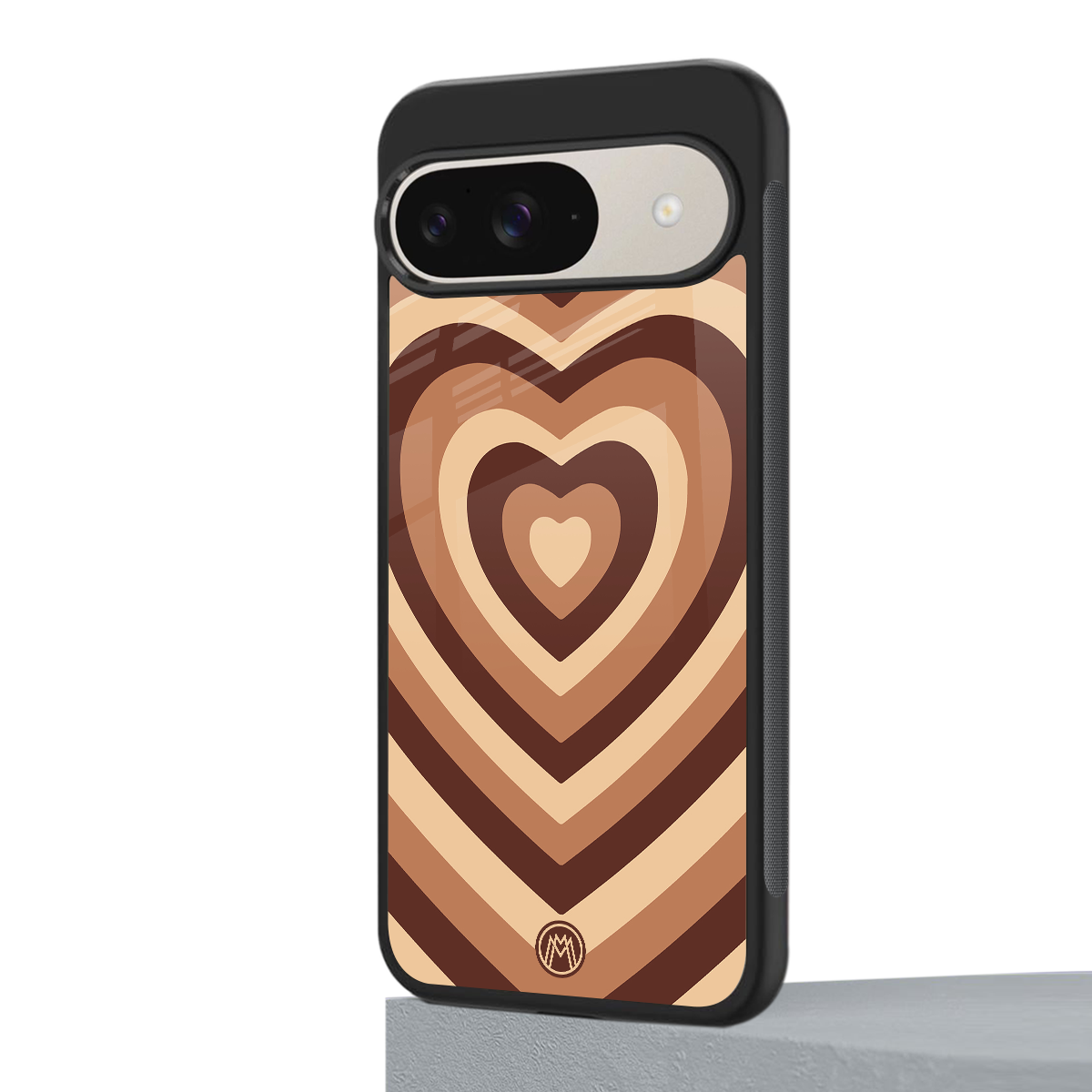 y2k brown hearts aesthetic back phone cover | glass case for google pixel 9