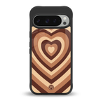 y2k brown hearts aesthetic back phone cover | glass case for google pixel 9 pro