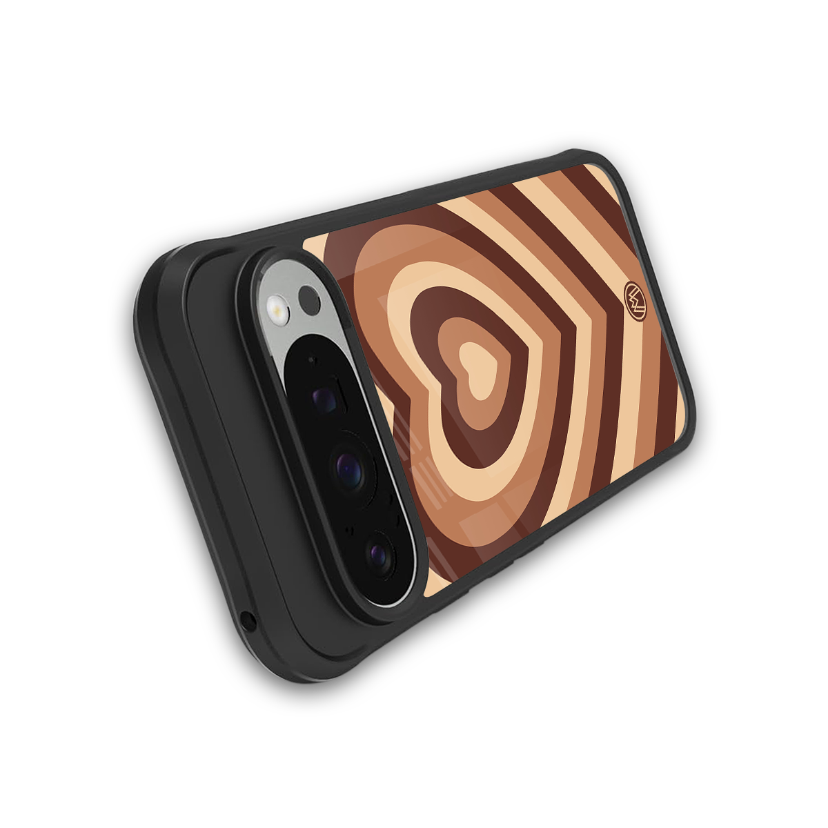 y2k brown hearts aesthetic back phone cover | glass case for google pixel 9 pro