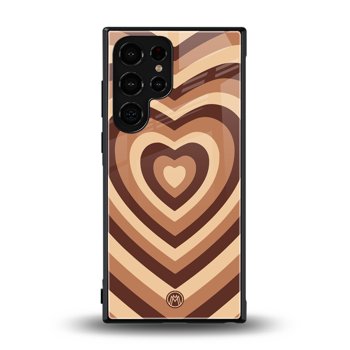y2k brown hearts aesthetic back phone cover | glass case for samsung galaxy s24 ultra
