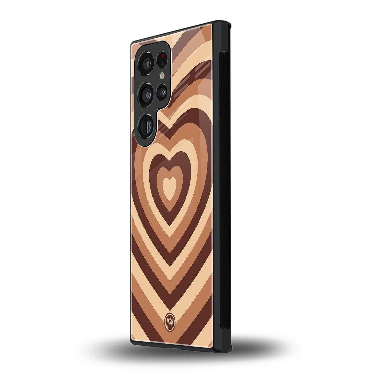 y2k brown hearts aesthetic back phone cover | glass case for samsung galaxy s24 ultra