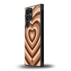 y2k brown hearts aesthetic back phone cover | glass case for samsung galaxy s23 ultra